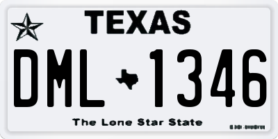 TX license plate DML1346