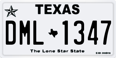 TX license plate DML1347