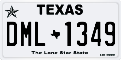 TX license plate DML1349
