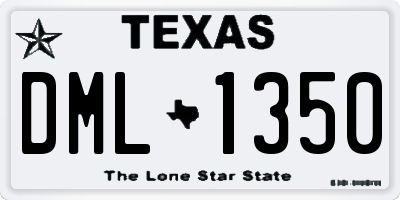 TX license plate DML1350