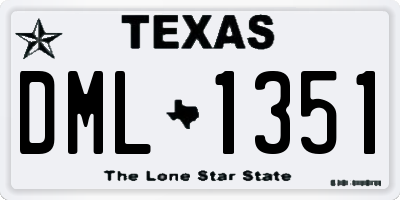 TX license plate DML1351