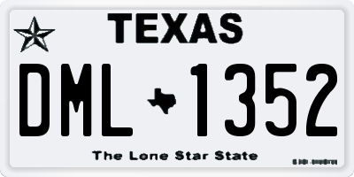 TX license plate DML1352
