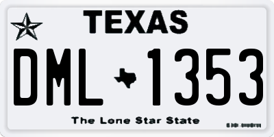 TX license plate DML1353