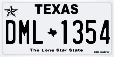 TX license plate DML1354