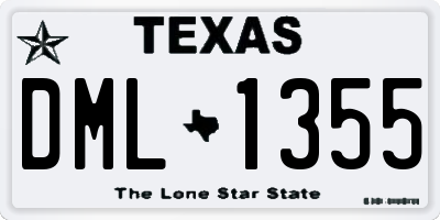 TX license plate DML1355
