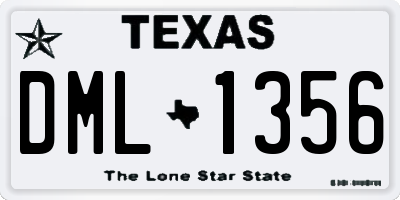 TX license plate DML1356