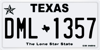TX license plate DML1357