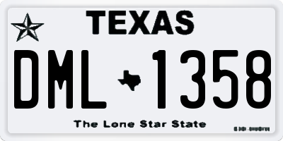 TX license plate DML1358