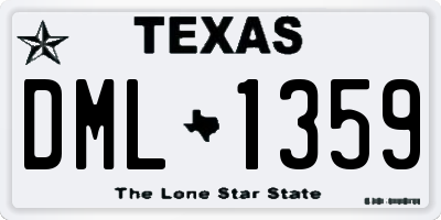 TX license plate DML1359
