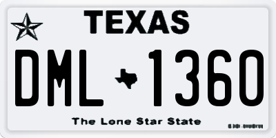 TX license plate DML1360