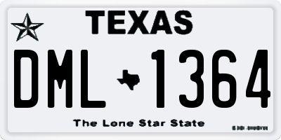 TX license plate DML1364