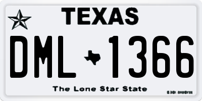 TX license plate DML1366