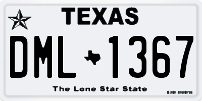 TX license plate DML1367