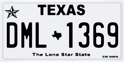 TX license plate DML1369