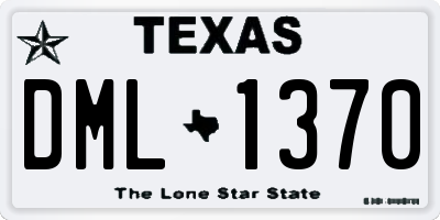 TX license plate DML1370