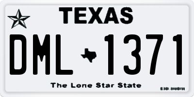 TX license plate DML1371