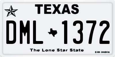 TX license plate DML1372