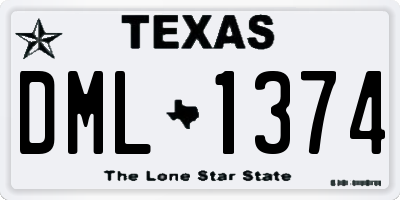 TX license plate DML1374