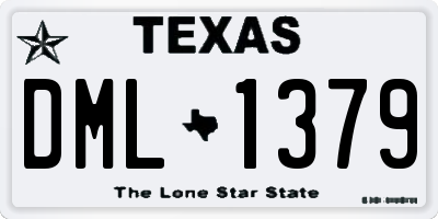 TX license plate DML1379