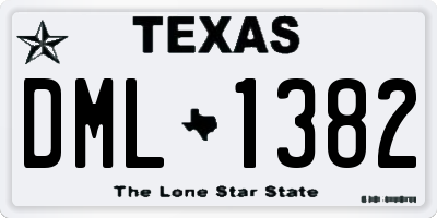 TX license plate DML1382