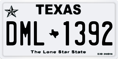 TX license plate DML1392