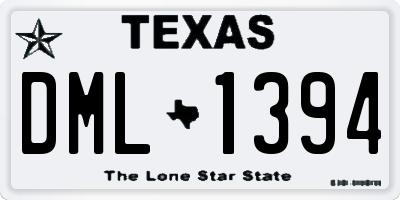 TX license plate DML1394