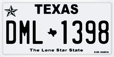TX license plate DML1398