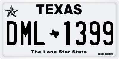TX license plate DML1399