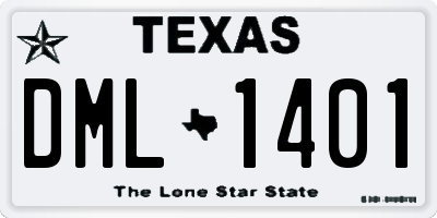 TX license plate DML1401