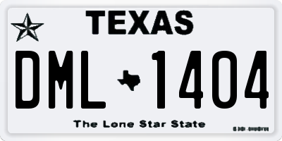 TX license plate DML1404