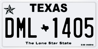 TX license plate DML1405