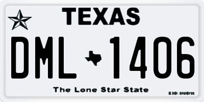 TX license plate DML1406
