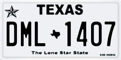 TX license plate DML1407