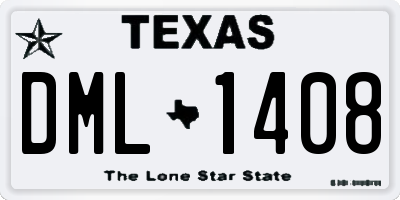 TX license plate DML1408