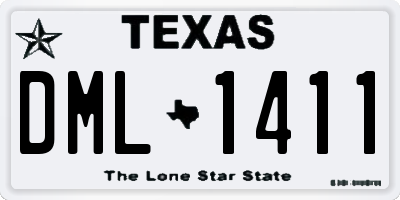 TX license plate DML1411
