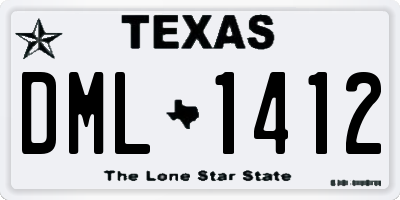 TX license plate DML1412