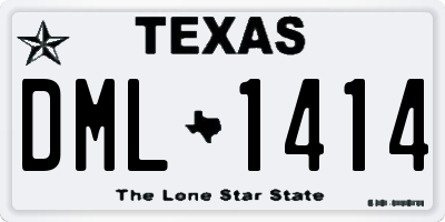 TX license plate DML1414