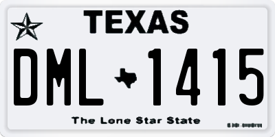TX license plate DML1415