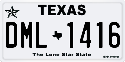 TX license plate DML1416