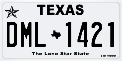 TX license plate DML1421