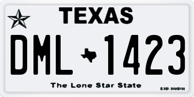 TX license plate DML1423