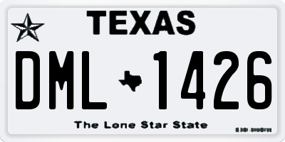 TX license plate DML1426