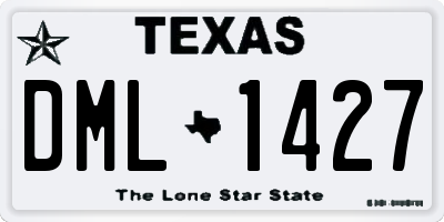 TX license plate DML1427