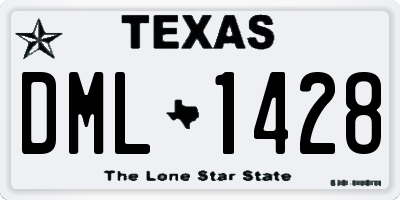 TX license plate DML1428