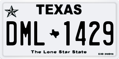 TX license plate DML1429
