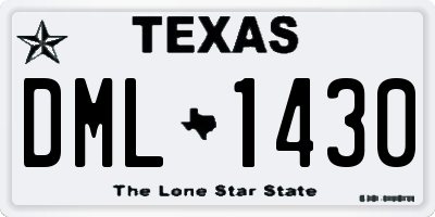 TX license plate DML1430