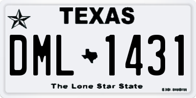 TX license plate DML1431
