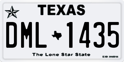 TX license plate DML1435
