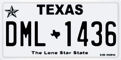 TX license plate DML1436