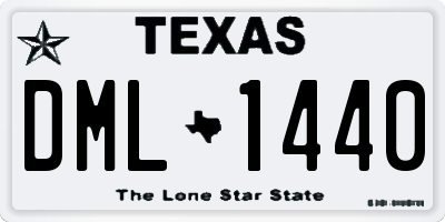 TX license plate DML1440